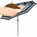Sunnydaze 9 Foot Outdoor Patio Umbrella with Push Button Tilt & Crank, Aluminum, Catalina Beach Stripe   567152384